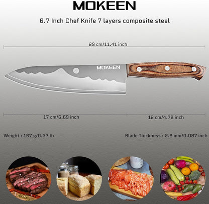 Damasucs Kitchen Knife Colored Wood Resin Handle Series (6.7 Chef Knife)2