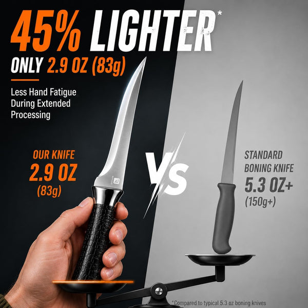 Hunting Boning Knife with Sheath, Curved Blade for Field Dressing5