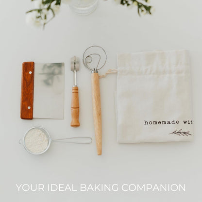 Beautiful Linen Bread Bag Set & Proofing Cover for Homemade Sourdough | Keeps Your Loaf Fresh for Days - Reusable, Easy to Clean and the Perfect Baking Accessories9