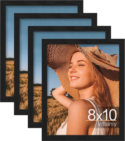 8X10 Picture Frames Set of 4, for Wall or Tabletop Display, Black1
