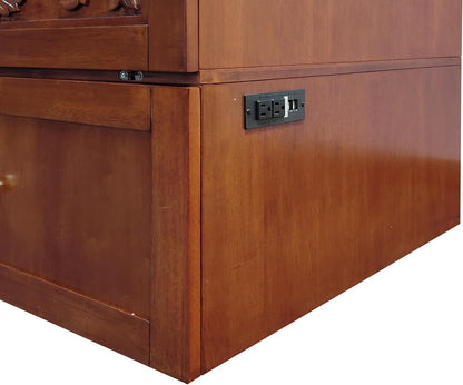 Domabella Murphy Cabinet Bed with Charging Station 8 Inch, Queen (Cherry)4