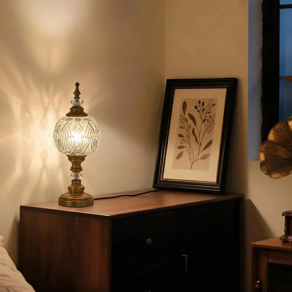 Table Lamps Vintage Desk Lamp Plug in Table Light | Crystal Table Lamp Vintage-Inspired Elegant Design Durable Metal Base, Warm Tone Perfect for Bedroom, Living, Office5