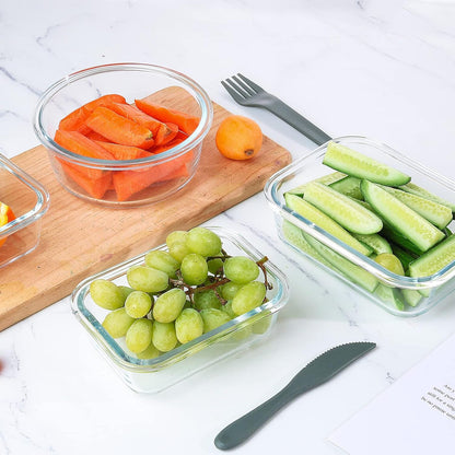 24 Pieces Glass Food Storage Containers Set, Gray6