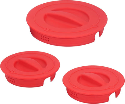 3 Pack Silicone Replacement Lids, Respectively Fits Pyrex 1-Cup, 2-Cup & 4-Cup Tempered Glass Liquid Measuring Cups, Reusable & Food-Grade Silicone, Dishwasher & Microwave Safe1