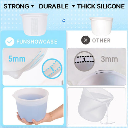 Extra Large Silicone Measuring Bowl Set for Epoxy Resin 2000Ml & 1000Ml3