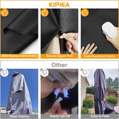 Patio Umbrella Cover for 9'-13' Cantilever Umbrella, Upgraded 600D Heavy Duty Outdoor Umbrella Covers with Support Pole and Zipper7