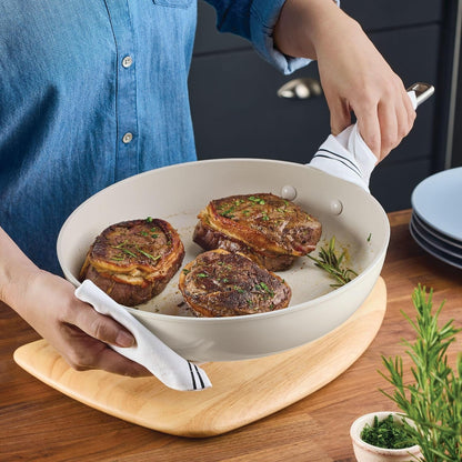Kitchenaid Hard Anodized Ceramic Nonstick Cookware Frying/Skillet Pan, 12.25 Inch Non Stick Fry Pan with Stainless Steel Handle - Porcelain White7