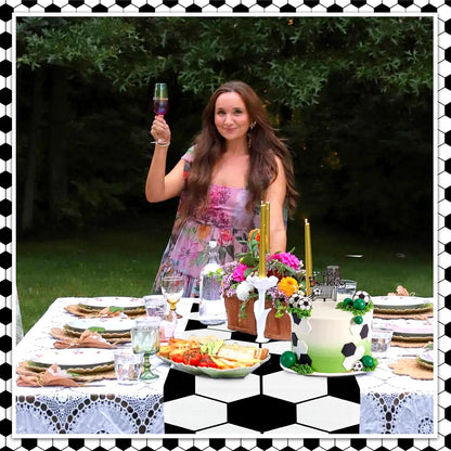2 PCS Soccer Table Runner Black Tactical Instruction Printed Soccer Birthday Party Decoration 71 X 13'' March Sport Ball Themed Tablecloth Party Supplies for Table Kitchen Dining Room4