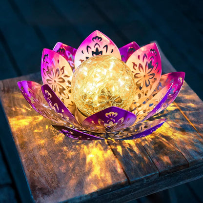 Solar Garden Lights Outdoor Decorative - Bright Lotus Flower Table Lamp, Waterproof Solar Lights for Patio Pathway Yard Balcony outside Decor1