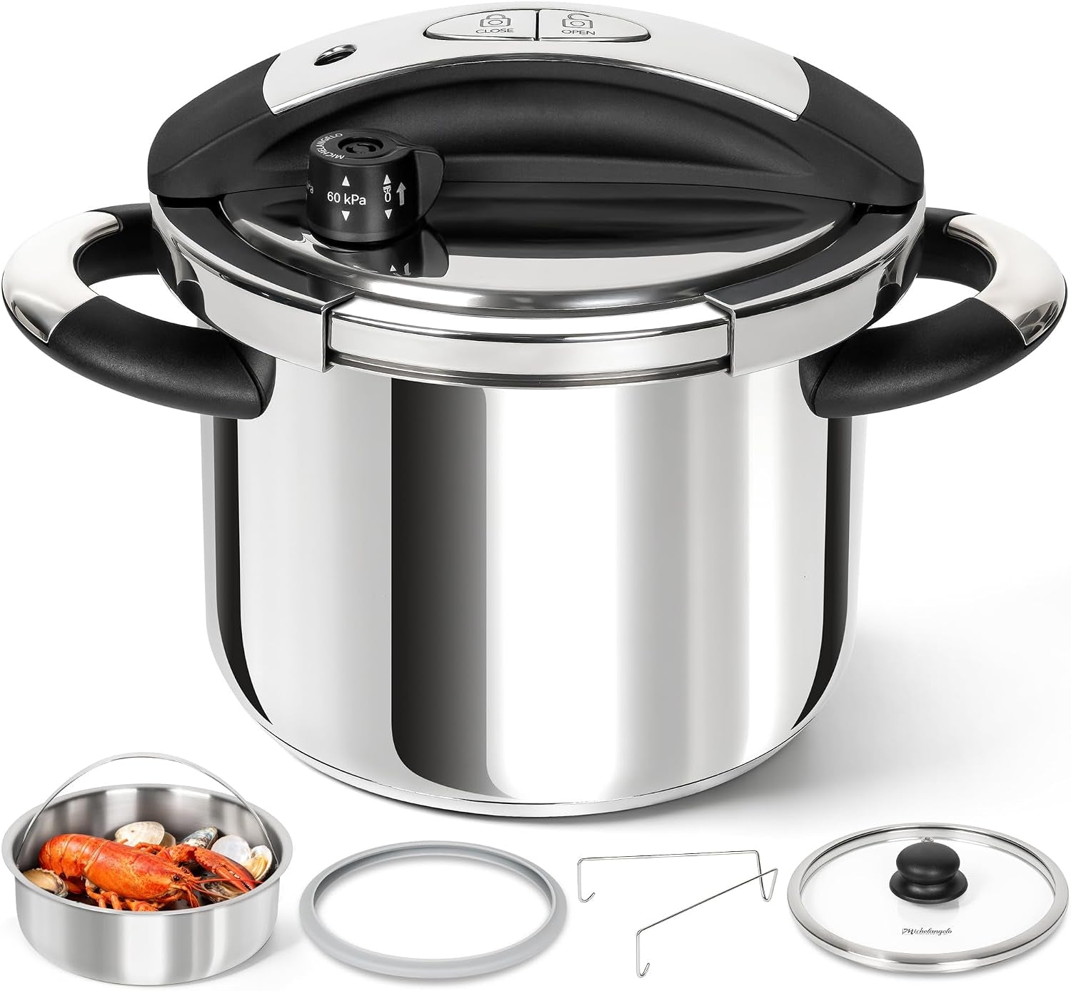 6-3qt-pressure-cooker-stainless-steel-induction-ready-safer-pressure-control-for-beans-stews-rice-and-broth-one-touch-locking-lid-with-glass-lid-steamer-and-a-spare-gasket
