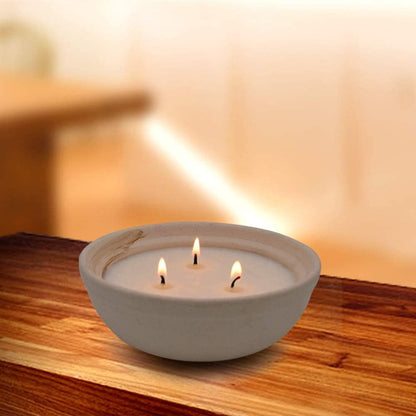 Citronella Candles in Coarse Pottery Container, Natural Soy Wax Candle Outdoor and Indoor2