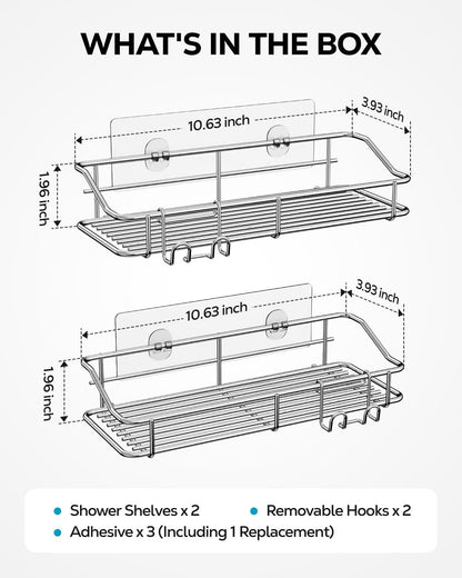 Shower Caddy Adhesive, Shower Shelves, Shampoo Holder for Bathroom2