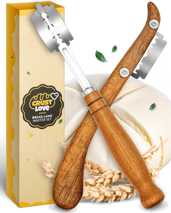 Bread Lame 2-Piece Set for Controlled Dough Scoring with 5 Blades1