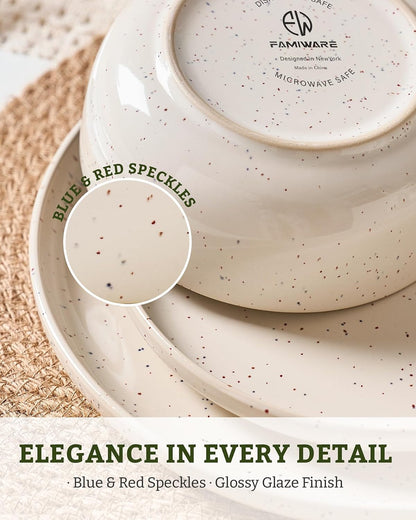 Meteor 12-Piece Stoneware Dinnerware Set, Creamy White3