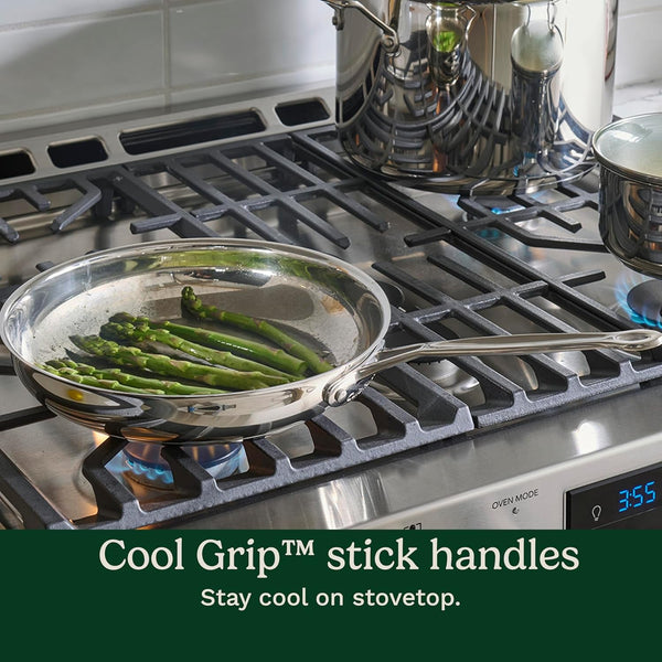 Chef’S Classic 11-Piece Stainless Steel Pots and Pans Set, Cookware Set Compatible with Induction, Electric, Gas Cooktops, Aluminum Core for Even Heat, Cool Grip Handles, Dishwasher Safe |  Stainless Steel Cookware Set, Dishwasher Safe, Oven Safe to 500°F & Gas/Electric/Induction Compatible, 77-11G6