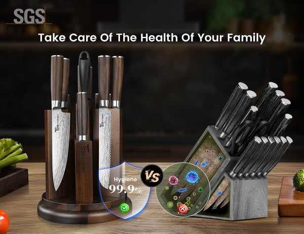 14 Piece Knife Set with Rotatable Block+Fillet Knife 7.2 Inch8