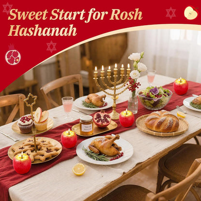 12Pcs Rosh Hashanah Apple-Shaped Candle Decoration Gifts Sets4