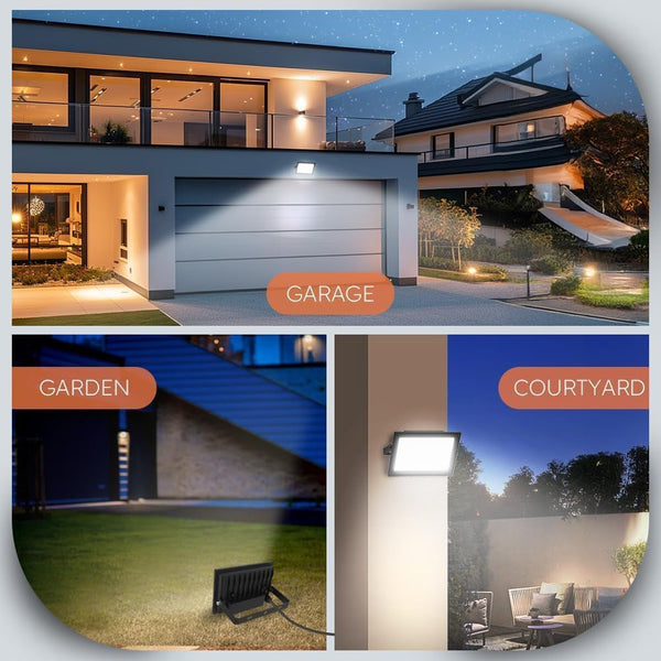LED Flood Lights Outdoor 2-Pack 30W, Super Bright 5400 Lumens, 6500K Daylight White IP66 Waterproof Security Light for Garage, Backyard, Yard, Garden, Lawn8