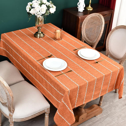 Cotton Orange Table Cloth Square 53X53 Inch Fall Tablecloth Linen1