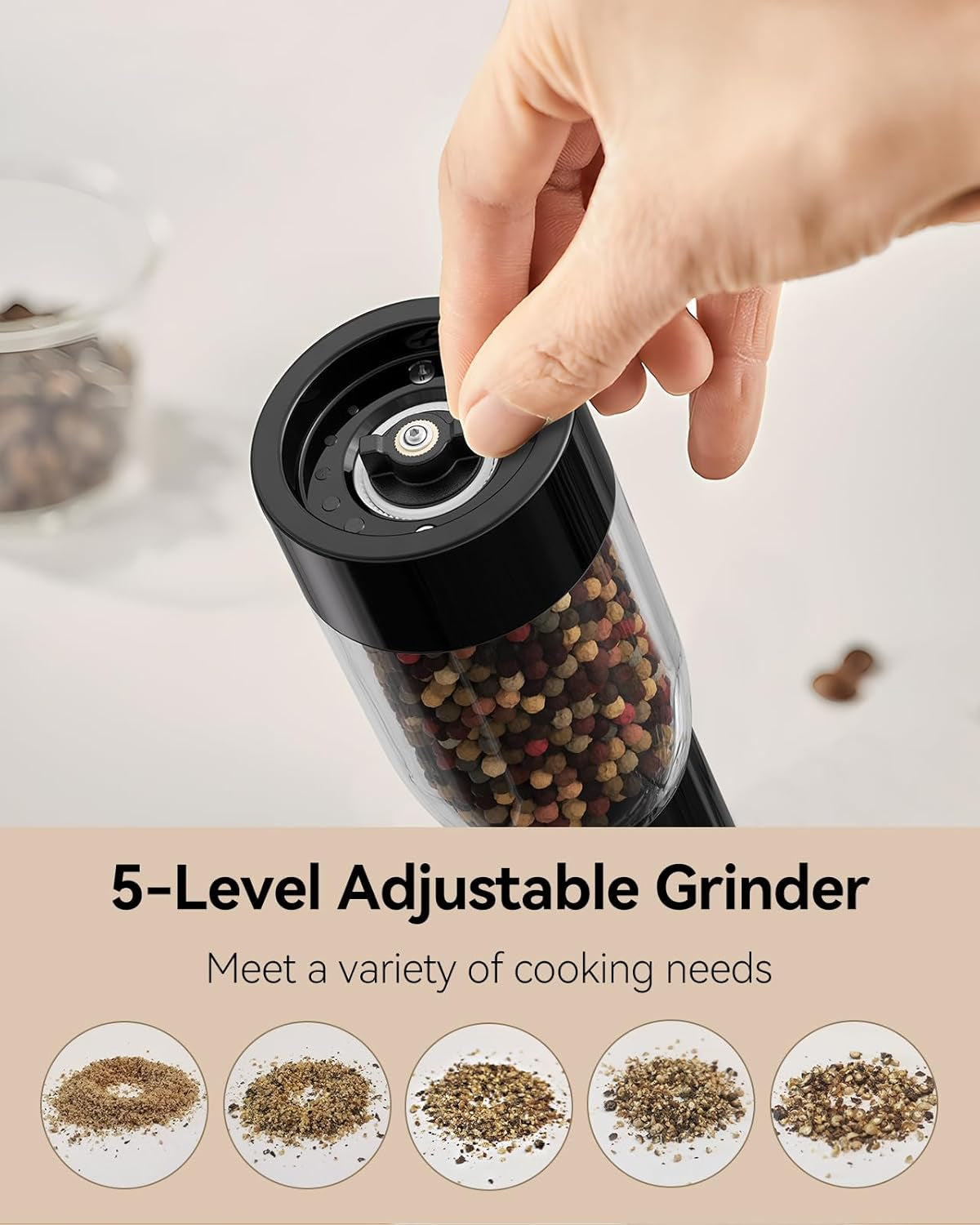 electric-salt-and-pepper-grinder-set-rechargeable-with-led-power-indicator-5-level-adjustable-grinding-led-light-4-5oz-large-capacity-salt-and-pepper-shakers-with-storage-base