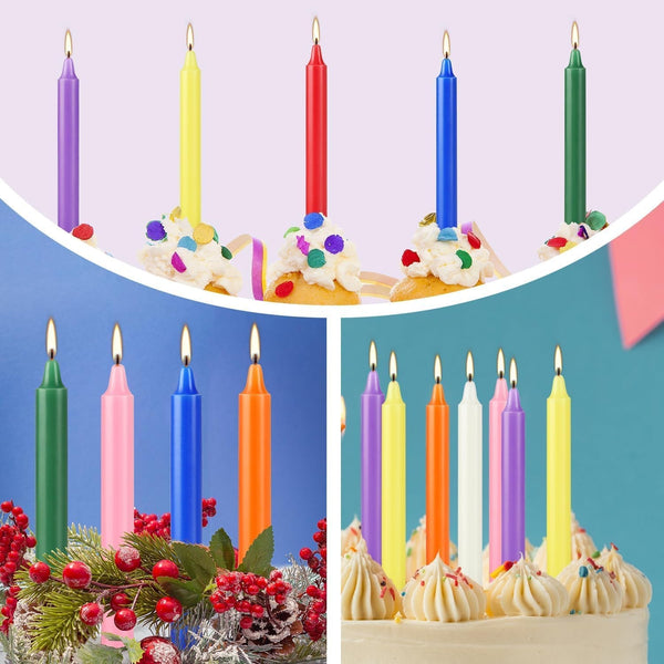 40 Pack Spell Chime Candles-4 Inch Multi-Colored Taper Candles Sticks-For Home Decor Kitchen Decor Wedding Decoration-10 Colours3