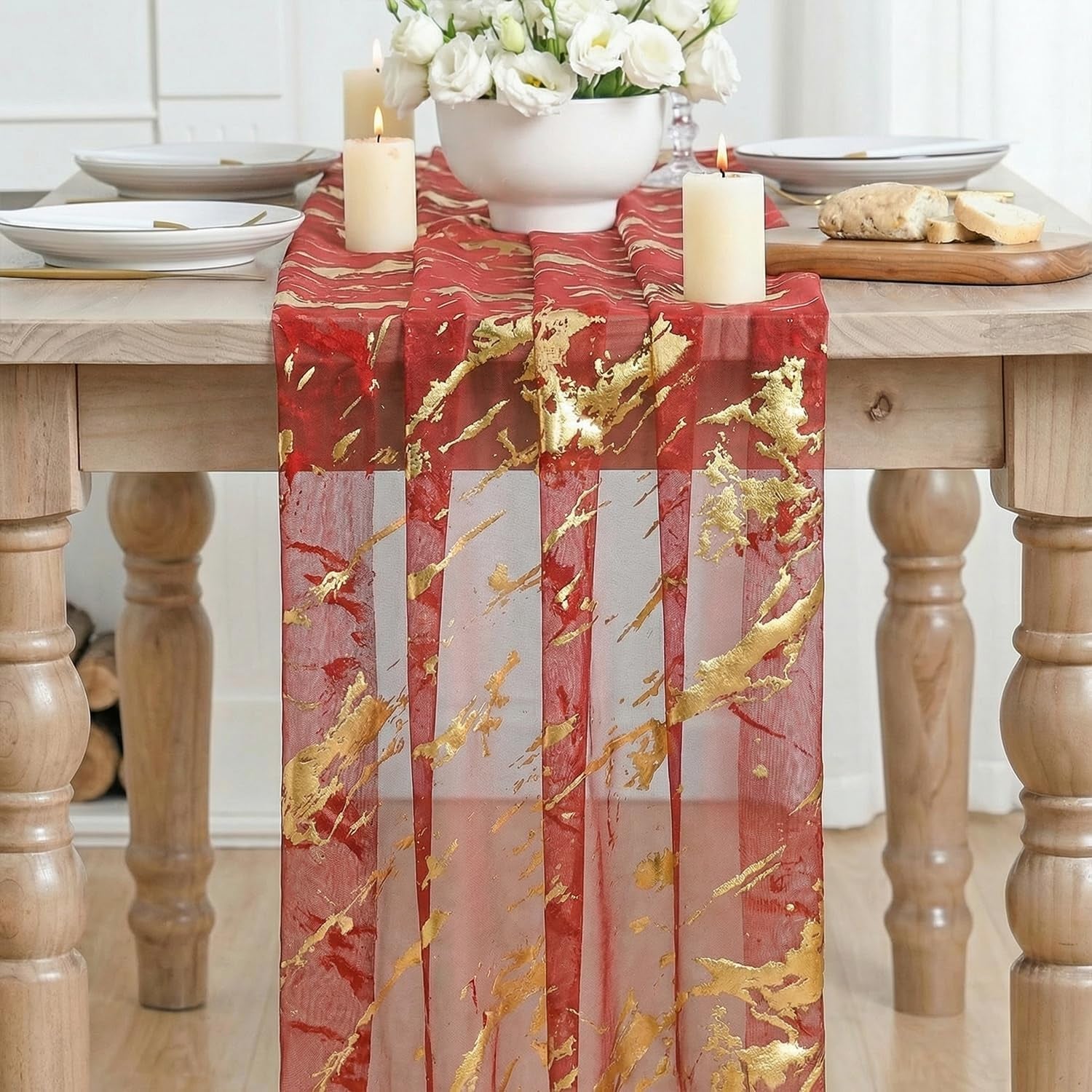 marble-pattern-red-gauze-table-runner-10ft-glitter-metallic-foil-sheer-dining-wedding-anniversary-birthday-table-decor-for-home-party
