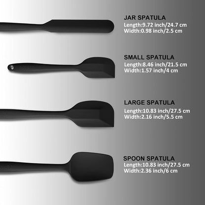 4-Piece Silicone Spatula Set with Stainless Steel Core, Black7
