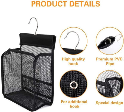 Hanging Mesh Shower Caddy Organizer Bathroom Storage Bag with Hooks for College Dorm, Gym, Swimming,Rv and Travel2
