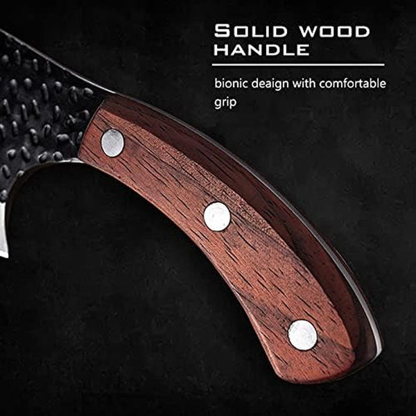 Meat Cleaver Knife, Forged Small Scimitar to Cut Meat Butcher and Boning Knife Hammered Household Outdoor Sliced Fish Slaughter Small Kitchen Knife6