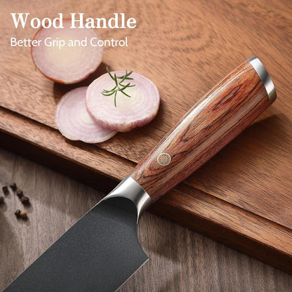 Kitchen Knife Set, 4 Pieces Japanese High Carbon Stainless Steel Chef Cooking Knife Set, Ultra Sharp Professional Chef Santoku Utility Knives (Black)5