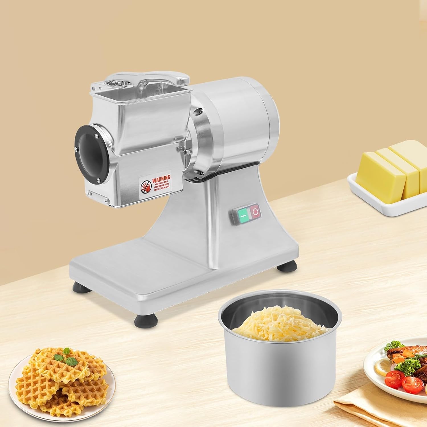 electric-cheese-grating-machine-550w-110v-multifunctional-automatic-vegetable-cutter-and-food-processor-stainless-steel-crushing-barrel-food-for-cheese-butter-bread-bran-88lbs-h-production