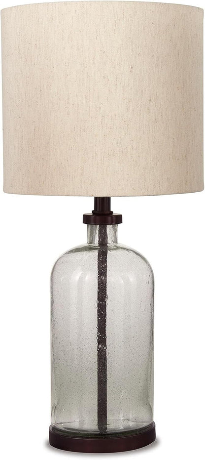 Signature Design by Ashley Bandile Seeded Glass Bedside Table Lamp, Bronze1