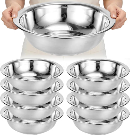 8 PCS Stainless Steel Mixing Bowls 13 Inch 8 Qt Extra Large Metal Basin with Mirror Finish, Heavy-Duty Salad Dough Bowl Kitchen Prep Bowl Dishwasher Safe Dish Tub for Home & Commercial Cooking1