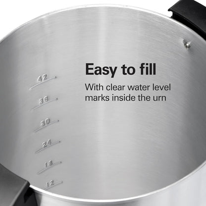 45 Cup Coffee Urn and Hot Beverage Dispenser, Silver | Fast Brewing 1 Minute per Cup | Makes 15-45 Cups | Two-Way Lever for Manual or Continuous Pouring | Silver | 40515G7