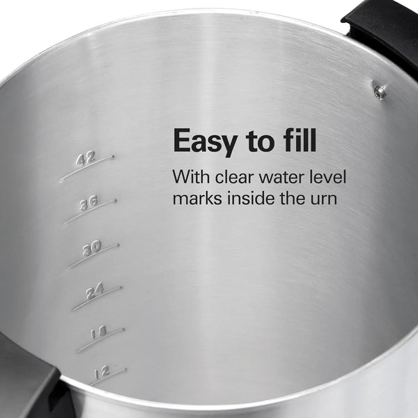 45 Cup Coffee Urn and Hot Beverage Dispenser, Silver | Fast Brewing 1 Minute per Cup | Makes 15-45 Cups | Two-Way Lever for Manual or Continuous Pouring | Silver | 40515G7