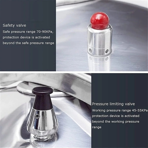 Large-Capacity Explosion-Proof Pressure Cooker，High Pressure Cooking Aluminum Alloy Commercial Pressure Canner for Schools Factory Restaurants (Color : Silver, Size : 18L)6