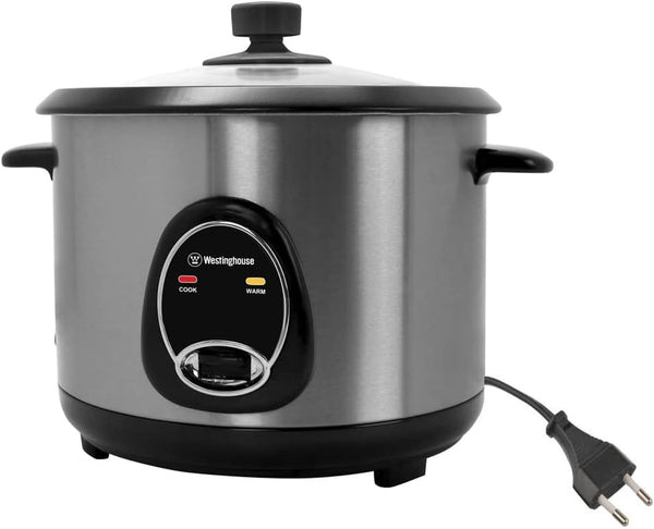 Westinghouse 220 Volts Rice Cooker 16 Cup, Non Stick Cooking Pot, Measuring Cup, Keep Warm Function-Stainless Steel-1000W (NOT for USE in USA)1