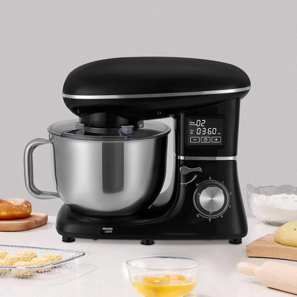 Stand Mixer, 1350W 6.5QT Electric Tilt-Head Kitchen Mixer for Bread Cake Baking Household with Mixing Bowl, Whisk, Dough Hook and Beater, 6 Speed (Black)5
