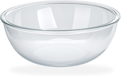 6.3 Qt Large Glass Mixing Bowl,11-1/2" Clear Glass Salad Cooking Bowls1