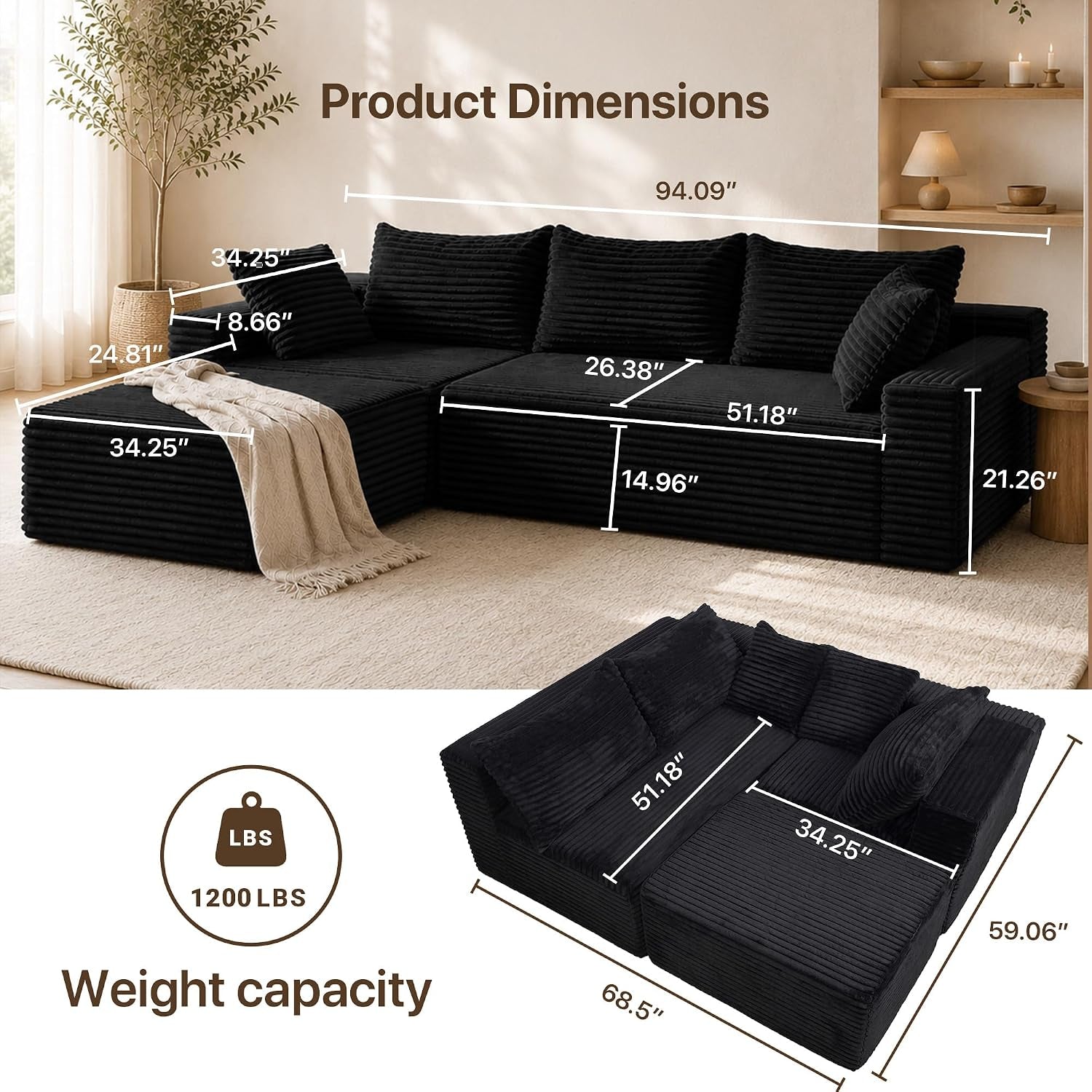 94-boneless-couch-l-shape-corduroy-sectional-sofa-black