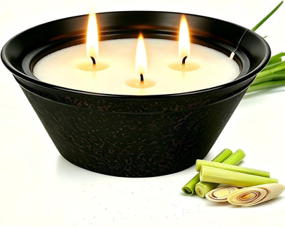 Citronella Candles Outdoor Large 23Oz 3-Wick Natural Citronella Lemongrass Soy Wax Bucket Candle up to 100 Hours Outdoor Candles for Patio,Yard,Fishing,Home Decor,Backyard in Summer1