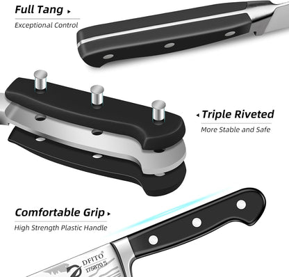 Chef Knife Sets with Roll Bag, Sharp Kitchen Knife Set with Sharpener4