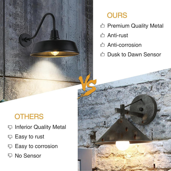 15 Inch Diameter Dusk to Dawn Barn Light Outdoor Gooseneck Lighting6