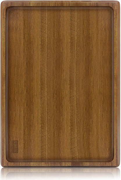 Acacia Wood Serving Tray 14X10 Charcuterie Board & Non-Slip Pads1