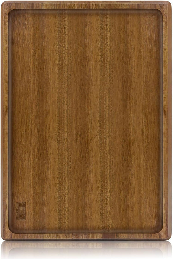 Acacia Wood Serving Tray 14X10 Charcuterie Board & Non-Slip Pads1