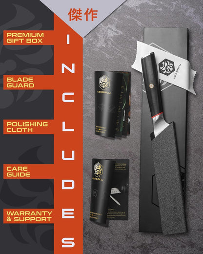 7-Inch Flexible Fillet Knife - Spectre Series - Forged Japanese AUS-8 High Carbon Stainless Steel - Pakkawood Handle with Blade Guard5