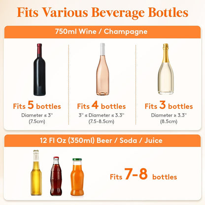 6.5L Plastic Ice Bucket for Parties with Handle & Scoop, 2 Pcs | Thickened Drop-Resistant Beverage Tub for Champagne, Wine, Beer, Juice, Drink Cooler for Mimosa & Soda Bar, Table Chiller3