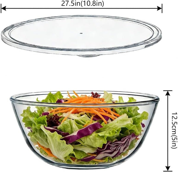 Glass Mixing Bowls with Lids, 4.7QT Large Glass Bowl for Sourdough Bread Proofing, Heat-Resistant Mixing Bowls for Kitchen, Baking, Marinating & Food Storage, Microwave & Dishwasher Safe6