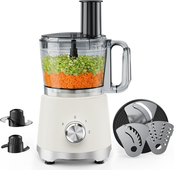 10.5 Cups Food Processor, Versatile Food Processors with 5 Blades, 600W Powerful Meat Grinder for Slicing, Shredding, Chopping, Kneading, Dishwasher Safe, for Meat, Vegetables, Fruit, Dough1