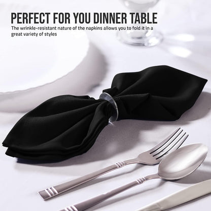 Bulk 144-Pack Hotel Cloth Napkins, 20" X 20", Wrinkle Resistant, Black3